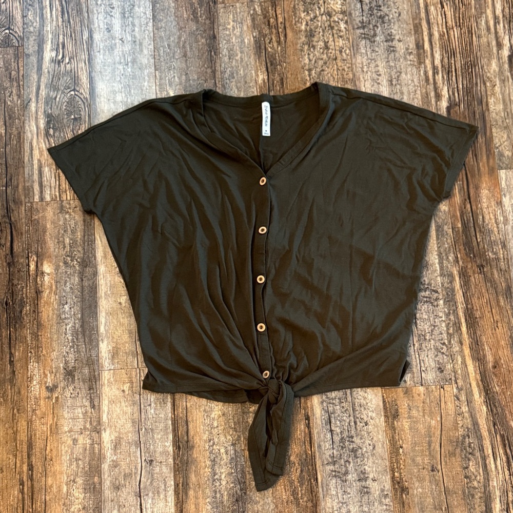 Women's  Button-Down Tie-Front Top